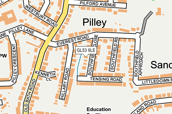 GL53 9LE map - OS OpenMap – Local (Ordnance Survey)