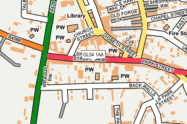 GL54 1AA map - OS OpenMap – Local (Ordnance Survey)