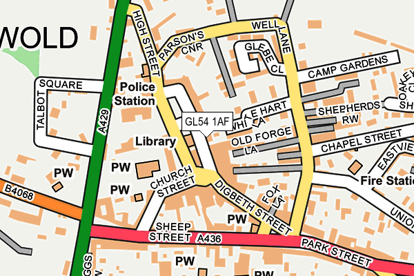 GL54 1AF map - OS OpenMap – Local (Ordnance Survey)