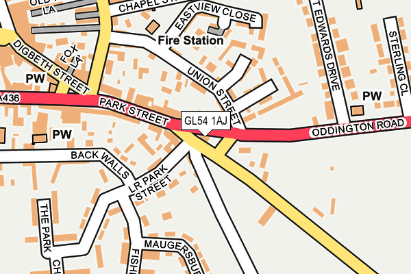 GL54 1AJ map - OS OpenMap – Local (Ordnance Survey)