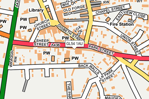 GL54 1AU map - OS OpenMap – Local (Ordnance Survey)