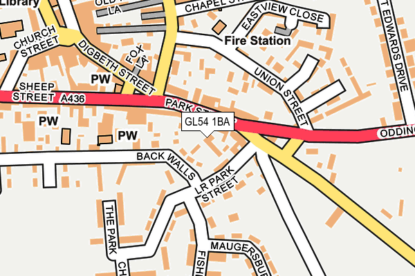 GL54 1BA map - OS OpenMap – Local (Ordnance Survey)