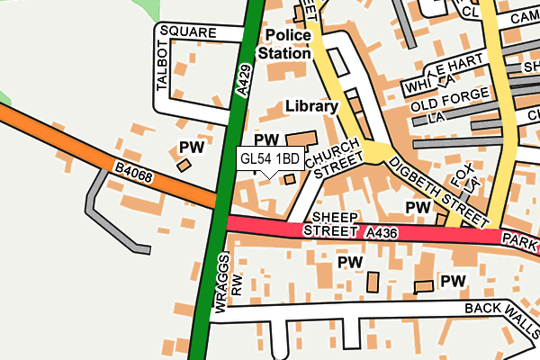 GL54 1BD map - OS OpenMap – Local (Ordnance Survey)