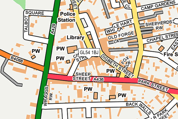 GL54 1BJ map - OS OpenMap – Local (Ordnance Survey)