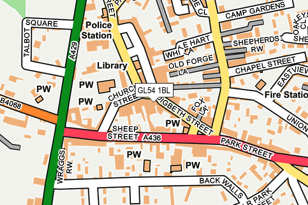 GL54 1BL map - OS OpenMap – Local (Ordnance Survey)
