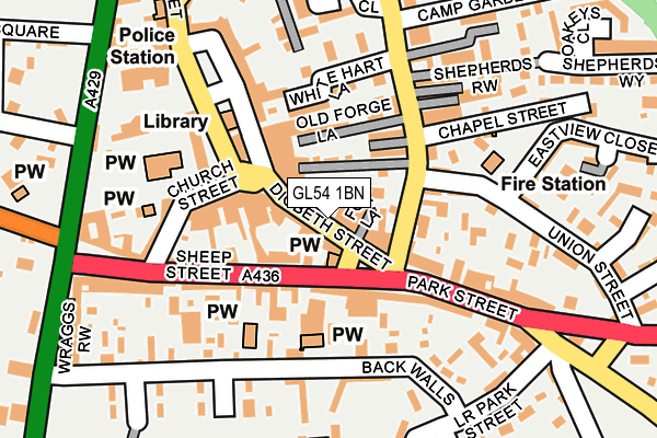 GL54 1BN map - OS OpenMap – Local (Ordnance Survey)