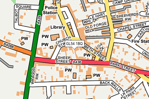 GL54 1BQ map - OS OpenMap – Local (Ordnance Survey)