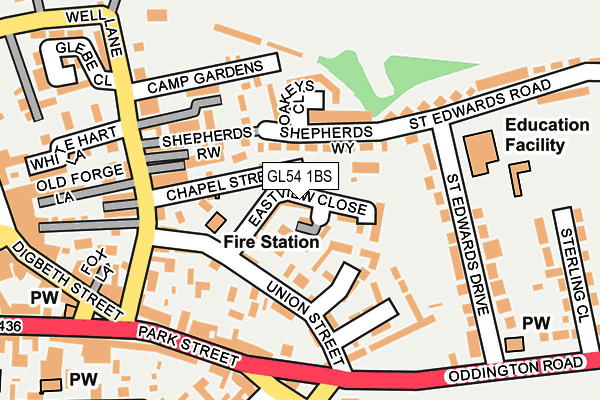 GL54 1BS map - OS OpenMap – Local (Ordnance Survey)