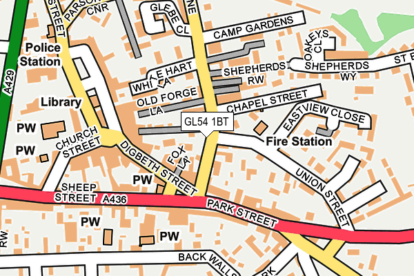 GL54 1BT map - OS OpenMap – Local (Ordnance Survey)
