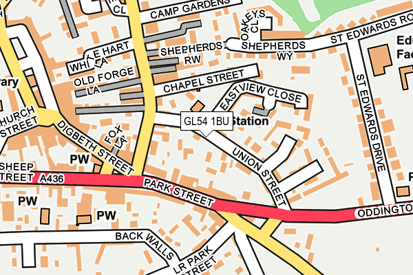 GL54 1BU map - OS OpenMap – Local (Ordnance Survey)