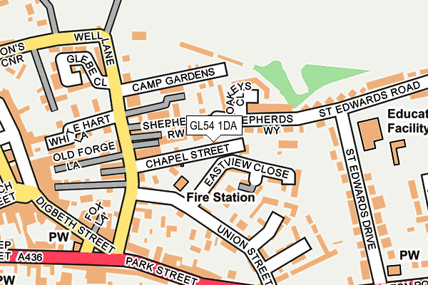 GL54 1DA map - OS OpenMap – Local (Ordnance Survey)