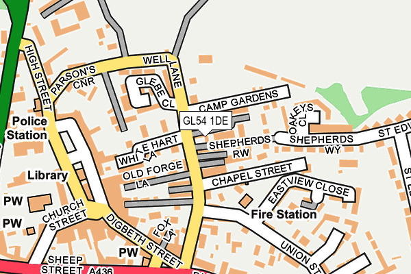 GL54 1DE map - OS OpenMap – Local (Ordnance Survey)