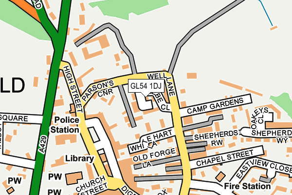 GL54 1DJ map - OS OpenMap – Local (Ordnance Survey)