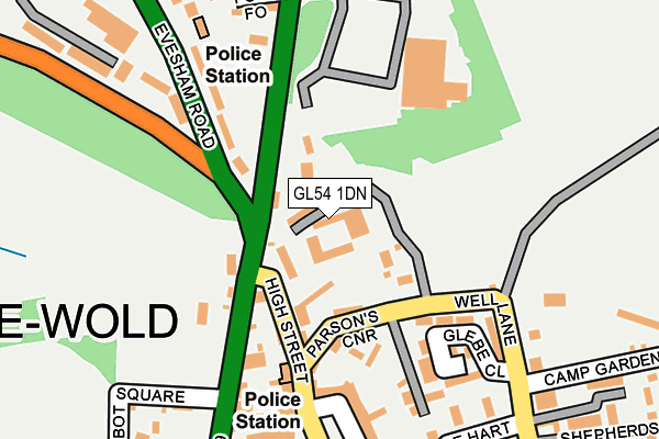 GL54 1DN map - OS OpenMap – Local (Ordnance Survey)