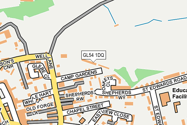 GL54 1DQ map - OS OpenMap – Local (Ordnance Survey)