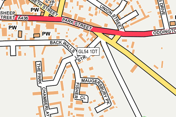 GL54 1DT map - OS OpenMap – Local (Ordnance Survey)