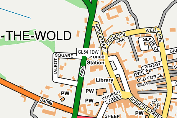 GL54 1DW map - OS OpenMap – Local (Ordnance Survey)