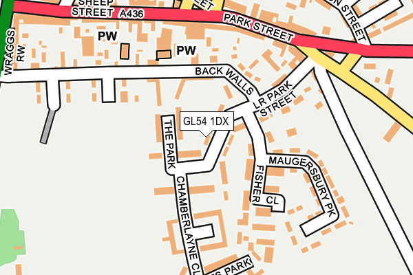 GL54 1DX map - OS OpenMap – Local (Ordnance Survey)
