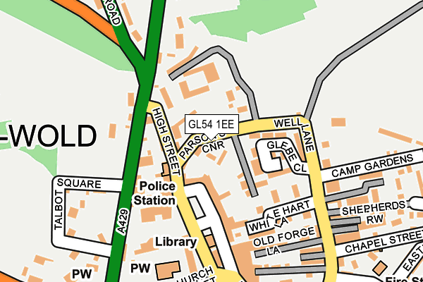 GL54 1EE map - OS OpenMap – Local (Ordnance Survey)