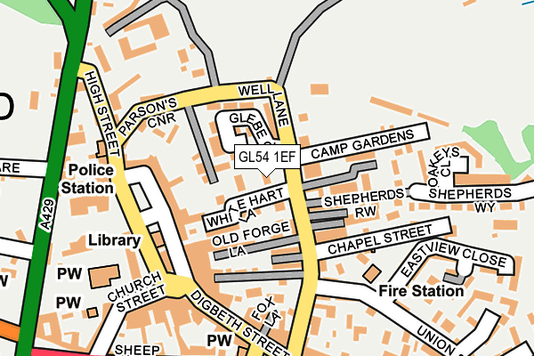 GL54 1EF map - OS OpenMap – Local (Ordnance Survey)