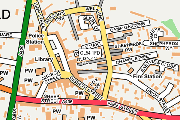 GL54 1FD map - OS OpenMap – Local (Ordnance Survey)