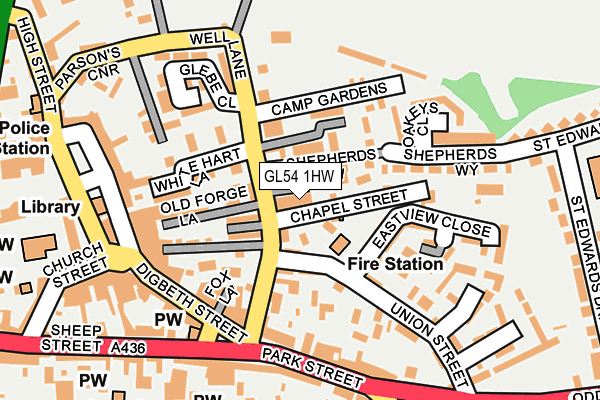 GL54 1HW map - OS OpenMap – Local (Ordnance Survey)