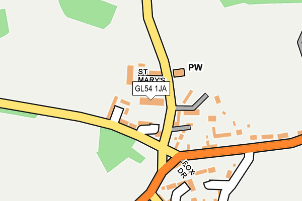 GL54 1JA map - OS OpenMap – Local (Ordnance Survey)