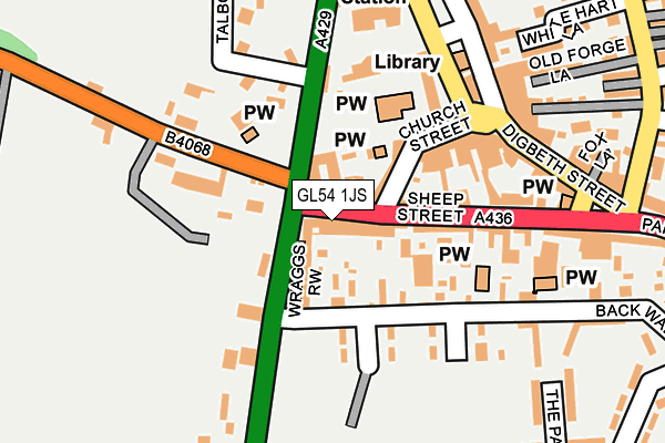 GL54 1JS map - OS OpenMap – Local (Ordnance Survey)