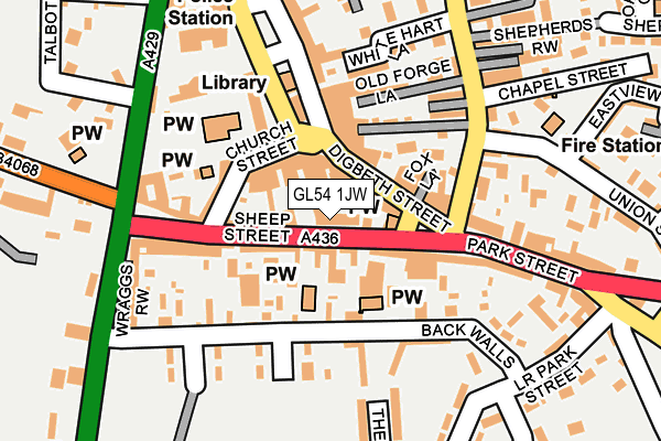 GL54 1JW map - OS OpenMap – Local (Ordnance Survey)