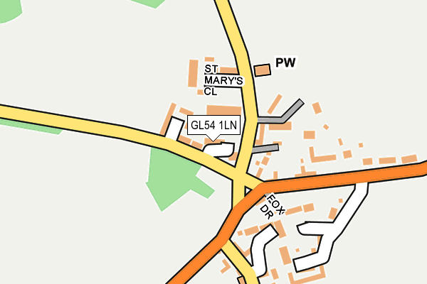 GL54 1LN map - OS OpenMap – Local (Ordnance Survey)