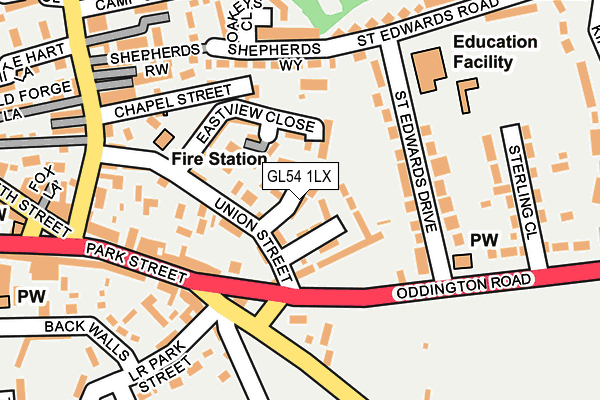 GL54 1LX map - OS OpenMap – Local (Ordnance Survey)