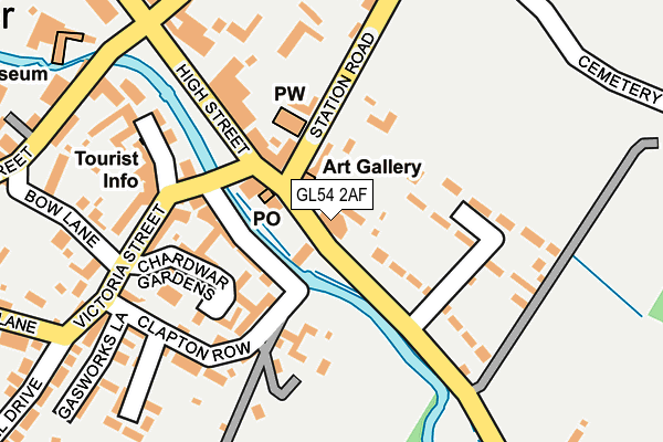 GL54 2AF map - OS OpenMap – Local (Ordnance Survey)