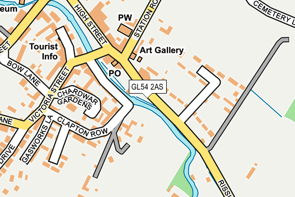 GL54 2AS map - OS OpenMap – Local (Ordnance Survey)