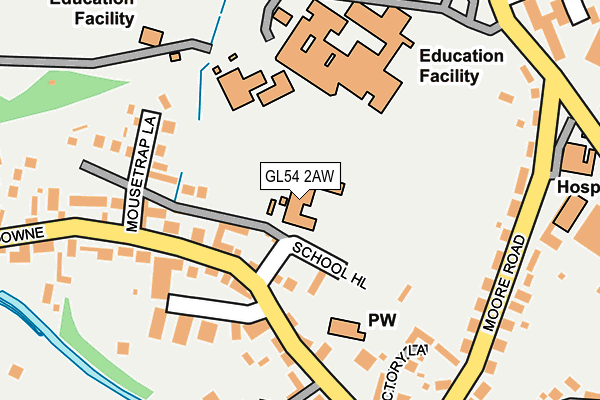 GL54 2AW map - OS OpenMap – Local (Ordnance Survey)