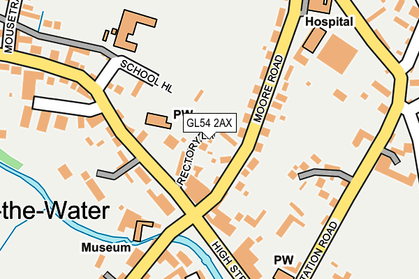 GL54 2AX map - OS OpenMap – Local (Ordnance Survey)