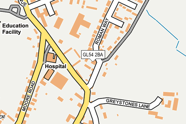 GL54 2BA map - OS OpenMap – Local (Ordnance Survey)
