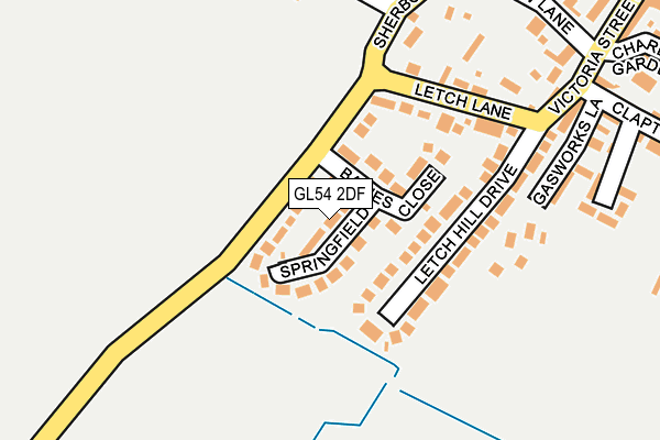 GL54 2DF map - OS OpenMap – Local (Ordnance Survey)