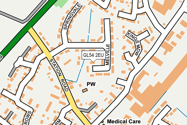 GL54 2EU map - OS OpenMap – Local (Ordnance Survey)