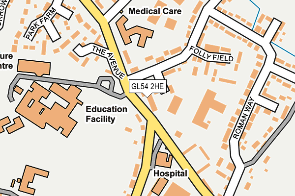 GL54 2HE map - OS OpenMap – Local (Ordnance Survey)