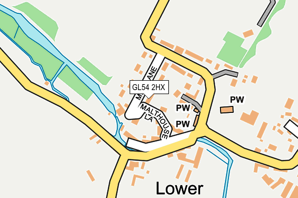 GL54 2HX map - OS OpenMap – Local (Ordnance Survey)
