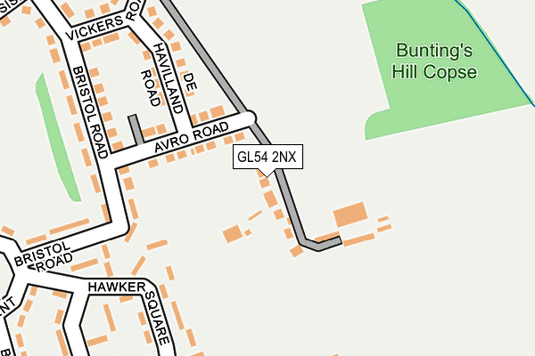 GL54 2NX map - OS OpenMap – Local (Ordnance Survey)