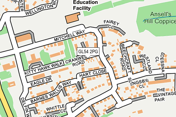 GL54 2PG map - OS OpenMap – Local (Ordnance Survey)