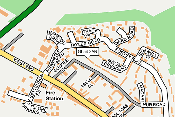 GL54 3AN map - OS OpenMap – Local (Ordnance Survey)