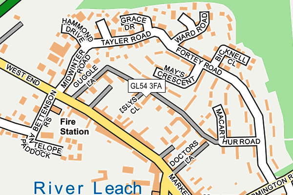 GL54 3FA map - OS OpenMap – Local (Ordnance Survey)