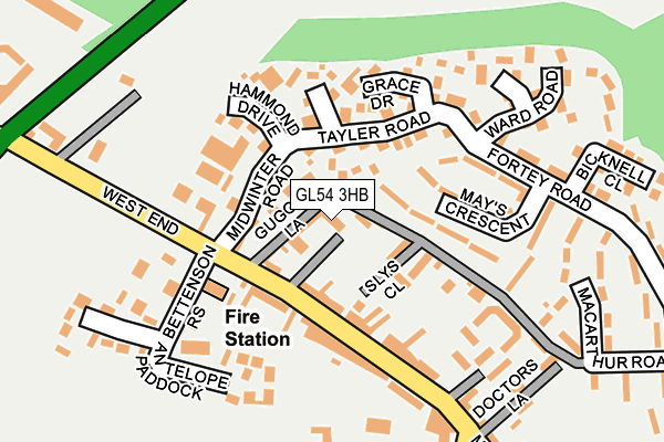 GL54 3HB map - OS OpenMap – Local (Ordnance Survey)