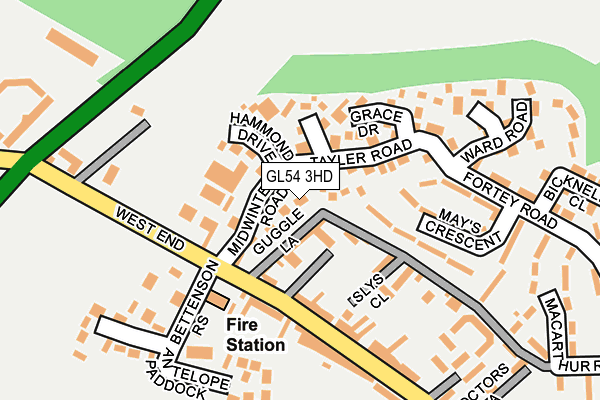 GL54 3HD map - OS OpenMap – Local (Ordnance Survey)