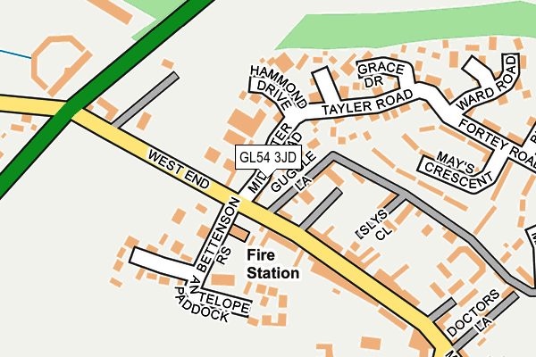 GL54 3JD map - OS OpenMap – Local (Ordnance Survey)