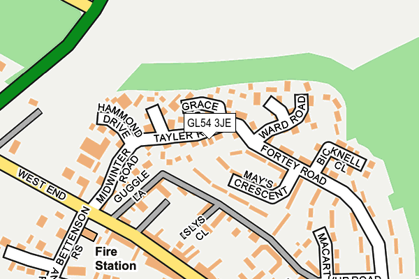 GL54 3JE map - OS OpenMap – Local (Ordnance Survey)