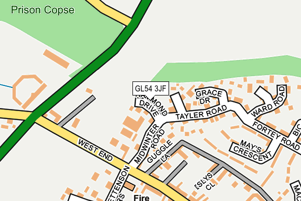 GL54 3JF map - OS OpenMap – Local (Ordnance Survey)