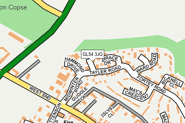 GL54 3JG map - OS OpenMap – Local (Ordnance Survey)